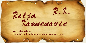 Relja Komnenović vizit kartica